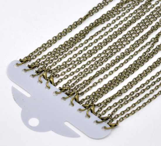 Picture of Link Cable Chain Necklace Antique Bronze 50.9cm(20") long, Chain Size: 4x3mm(1/8"x1/8"), 12 PCs