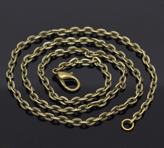 Picture of Link Cable Chain Necklace Antique Bronze 50.9cm(20") long, Chain Size: 4.5x3mm(1/8"x1/8"), 12 PCs