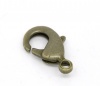 Picture of Brass Lobster Clasps Antique Bronze 12mm( 4/8") x 7mm( 2/8"), 50 PCs                                                                                                                                                                                          