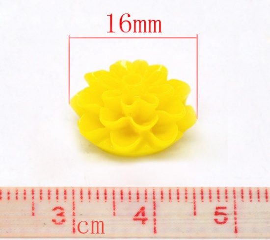 Picture of Resin Embellishments Flower Gray 16mm( 5/8") x 8mm(3/8"), 50 PCs