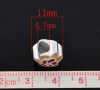 Bild von Zinklegierung European Stil Charm Großlochperlen Versilbert Emaille Blume 11x11mm, 20 Stücke