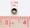 Изображение Зажимные Бусины Круглые Античная Бронза 3.5мм x 1.8мм,Отверстие: около 2mm 500 шт|уп                                                                                                                                                                          