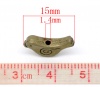 Bild von Zinklegierung Perlen Mutter Vogel Bronzefarbe Spiral Muster ca. 15mm x 12mm, Loch:ca. 1.4mm, 50 Stücke