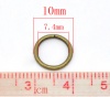 Picture of 1.2mm Iron Based Alloy Open Jump Rings Findings Round Antique Bronze 10mm Dia, 300 PCs
