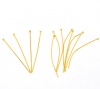 Picture of Brass Ball Head Pins Gold Plated 4.5cm(1 6/8") long, 0.7mm (21 gauge), 200 PCs                                                                                                                                                                                