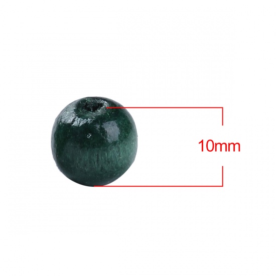Image de 200 Perles Intercalaires Bois Vert malachite Teint 10x9mm