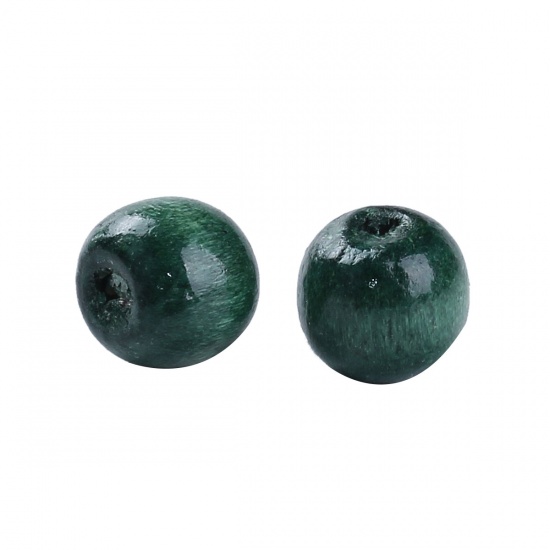 Image de 200 Perles Intercalaires Bois Vert malachite Teint 10x9mm