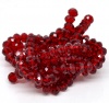 Picture of 2 Strands (Approx 65 PCs/Strand) Glass Beads For DIY Charm Jewelry Making Round Dark Red Faceted About 10mm Dia, Hole: Approx 1mm, 53.5cm(21 1/8") long