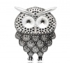 Picture of Zinc Based Alloy Halloween Pendants Owl Animal Antique Silver 47x35mm(Can Hold ss7 Rhinestone) 47mm(1 7/8") x 35mm(1 3/8"), 5 PCs