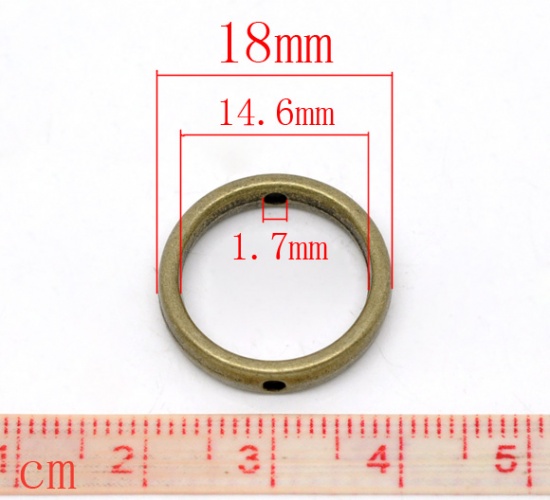 Picture of Antique Bronze Circle Bead Frames(Fits 14mm Bead) 18mm, sold per packet of 30