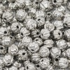 Изображение Бисер 3mm Гофрированные Серебряный Тон, Отверстие:примерно 0.7мм, Проданные 300 шт