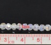 クリスタルガラスビーズ ボール 白 ABカラー 透明 ファセット・カット 約 4mm直径、 穴：約 0.8mm、 35cm長さ、 3 連 （約 100PCS /一連） の画像