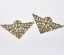 Picture of Antique Bronze Filigree Stamping Triangle Wraps Connectors 4.8x7.5cm, sold per packet of 30