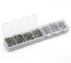 Picture of 304 Stainless Steel Open Jump Rings Round Mixed Silver Tone 4mm(2/8") Dia-10mm(3/8") Dia, 1 Box (1410 PCs Assorted)