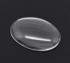 Picture of Transparent Glass Dome Seals Cabochons Oval Flatback Clear 25mm(1") x 18mm( 6/8"), 30 PCs