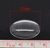 Picture of Transparent Glass Dome Seals Cabochons Oval Flatback Clear 25mm(1") x 18mm( 6/8"), 30 PCs