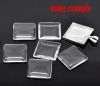 Picture of Transparent Glass Dome Seals Cabochons Square Flatback Clear 25mm(1") x 25mm(1"), 10 PCs