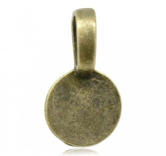Picture of Antique Bronze Round Glue on Bail 18x10mm, sold per packet of 50