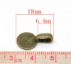Immagine di Lega di Zinco Manico Perline Tondo Tono del Bronzo Ancora Disegno Foro: Circa 6.4mm x 4.1mm, 18mm x 10mm, 50 Pz