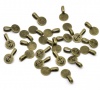 Immagine di Lega di Zinco Manico Perline Tondo Tono del Bronzo Ancora Disegno Foro: Circa 6.4mm x 4.1mm, 18mm x 10mm, 50 Pz
