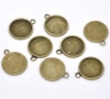 Picture of Zinc Based Alloy Cabochon Setting Pendants Round Antique Bronze (Fits 20mm Dia.) 28mm x 24mm, 20 PCs