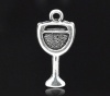 Picture of Zinc Based Alloy Charms Tableware Wine Glass Goblet Antique Silver Color 20mm( 6/8") x 9mm( 3/8"), 50 PCs