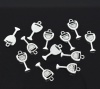 Picture of Zinc Based Alloy Charms Tableware Wine Glass Goblet Antique Silver Color 20mm( 6/8") x 9mm( 3/8"), 50 PCs