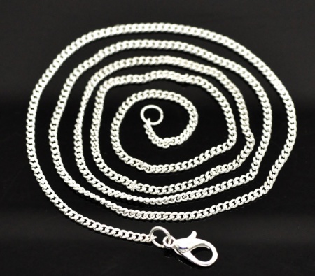 Rame + Lega Collana Argento Placcato Catena Singolare lunghezza:60cm  Dimensione della Catena: 3x2mm 12 Pz