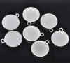 Picture of Zinc Based Alloy Cabochon Setting Pendants Round Silver Plated (Fits 20mm Dia.) 28mm x 24mm, 10 PCs