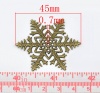 Image de 50 Estampes Flocon de neige Filigrané Couleur bronze 45x45mm