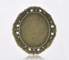 Image de Connecteur de Bijoux en Alliage de Fer Ovale Bronze Antique (Convenable à Cabochon 39mm x 28mm) 5.3cm x 4.4cm, 30 PCs