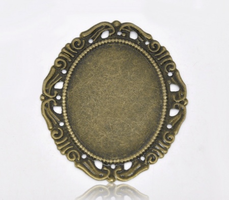 Lega di Ferro Connettore Ovale Tono del Bronzo Basi per Cabochon Addetti 39mm x 28mm 5.3cm x 4.4cm, 30 Pz