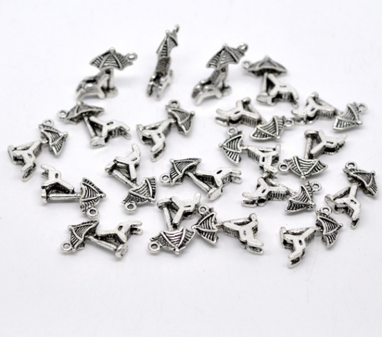 Picture of Antique Silver Color Beach Chair Charm Pendants 18x12mm, sold per packet of 50