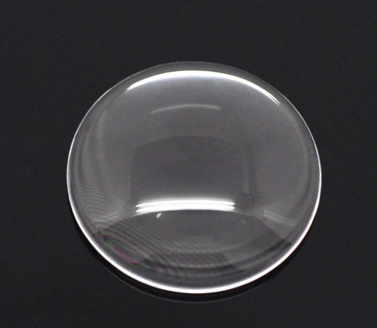 ガラス カボション  装飾パーツ 円形 フラット クリア色 20.0mm直径、 30 個 の画像