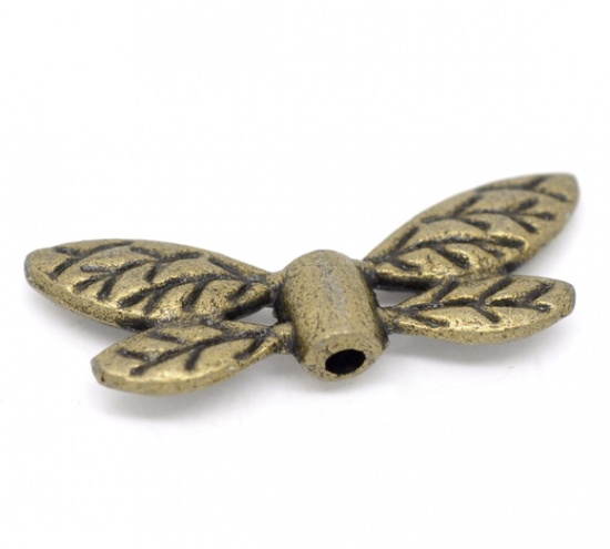 Bild von Bronzefarben Libelle Flügel Spacer Perlen Beads 22x8mm.Verkauft eine Packung mit 50 Stücke