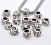 Picture of Antique Silver Bear's Paw Bail Beads Fit European Bracelet 11x9mm, sold per packet of 50