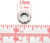 Immagine di Lega di Zinco Stile Europeo Perline Tondo Argento Antico Circa 10mm Dia, Foro: Circa 5.8mm, 50 Pz