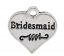 Picture of Zinc Based Alloy Charms Heart Antique Silver Message " Bridesmaid " Carved 17mm( 5/8") x 16mm( 5/8"), 20 PCs