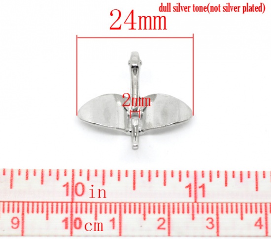 Picture of Zinc Based Alloy Beads Origami Crane Silver Tone About 24mm x 23mm, Hole:Approx 2mm, 30 PCs