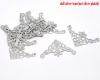Picture of Filigree Stamping Embellishments Findings Triangle Silver Tone Flower Hollow Pattern 48mm(1 7/8") x 26mm(1"), 50 PCs