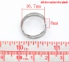 Bild von Eisen(Legierung) Einstellbar Ringrohlinge mit Klebeplatte Rund Silberfarbe (für 8mm D) 16.7mm （US Größe:6.25) 50 Stück