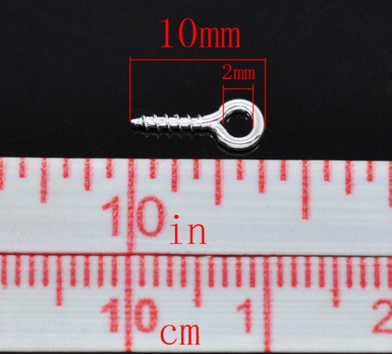 Bild von Versilbert Schraubösen Verbinder Öse für Anhänger 10x4mm.Verkauft eine Packung mit 1000