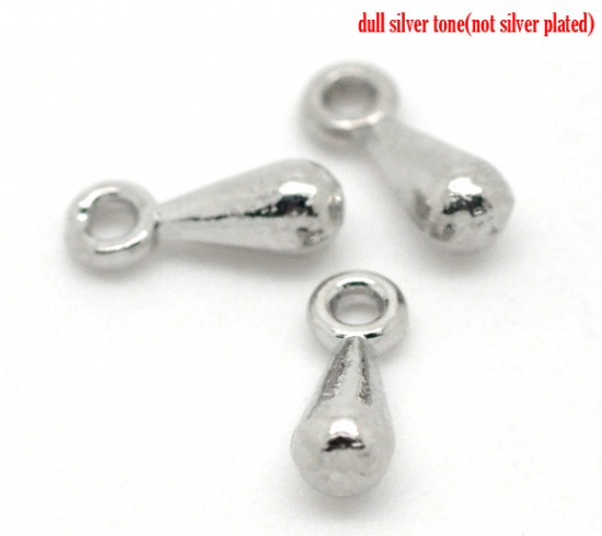 Image de Chaîne d'Extension de Pendentifs pour Collier Bracelet en Alliage de Zinc Argent Mat Goutte d'Eau 7mm x 3mm, 200 Pcs