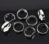 Picture of Iron Based Alloy Adjustable Glue-On Rings Round Silver Plated (Fits 8mm Dia) 17.5mm( 6/8")(US Size 7), 50 PCs