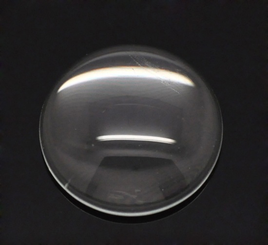 Immagine di Vetro Cupola CabochonCabochon per Abbellimento Tondo Flatback Clear Trasparente Nulla Disegno 14.0mm Dia, 50 Pz