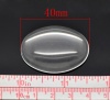 Picture of Transparent Glass Dome Seals Cabochons Oval Flatback Clear 4cm(1 5/8") x 3cm(1 1/8"), 5 PCs