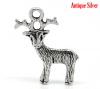 Изображение Подвески ”рождественский северный олень“ 24mm x 19mm Античное Серебро, проданные 50 шт