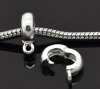 Immagine di Manico Perline Tondo Argento Placcato Adatto Braccialetto Europeo 12mm x9mm, 10 Pz