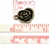 Bild von Bronzefarben Rose Blume Charms Anhänger 17x14mm.Verkauft eine Packung mit 50