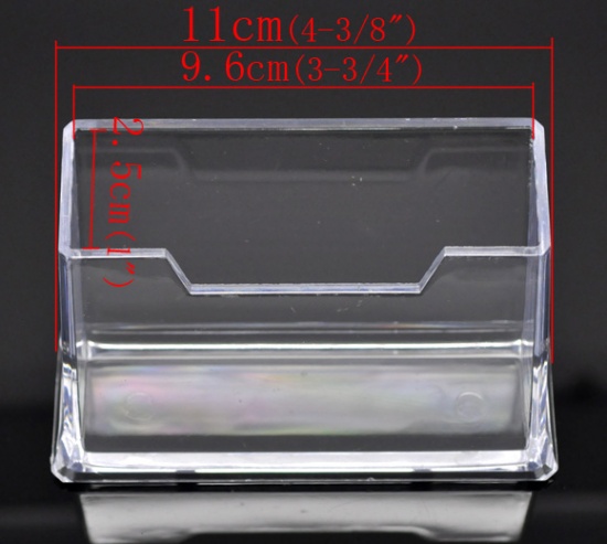 Picture of Clear Plastic Business Card Holder Display Stand 10.5cm x4.5cm x4.5cm(4 1/8" x1 6/8" x1 6/8"), 1 Piece